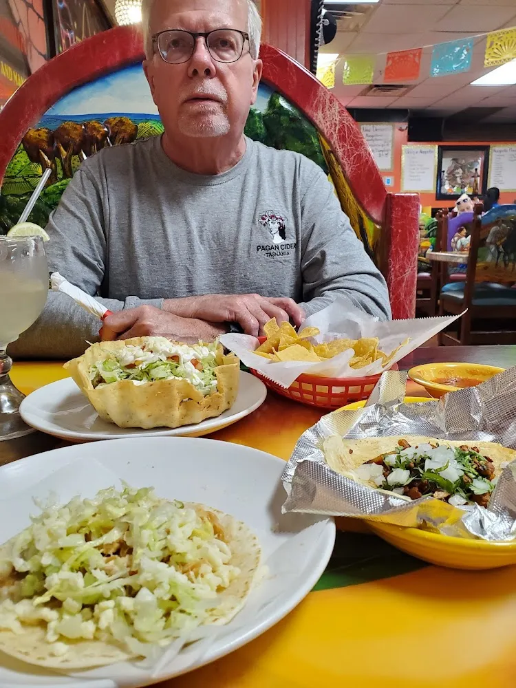 Taco Salad Shredded Chicken Taco and Taco Al Pastor